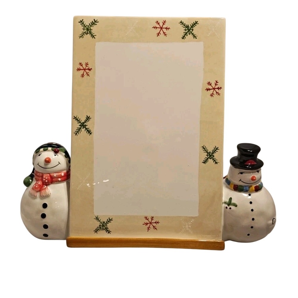 Oneida Snowmates Ceramic Writing Board Dry Erase Marker Snowman Holiday Decor